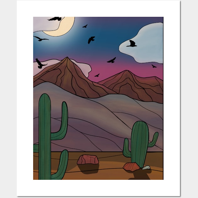 Desert Sunset Landscape Wall Art by Trent Montgomery